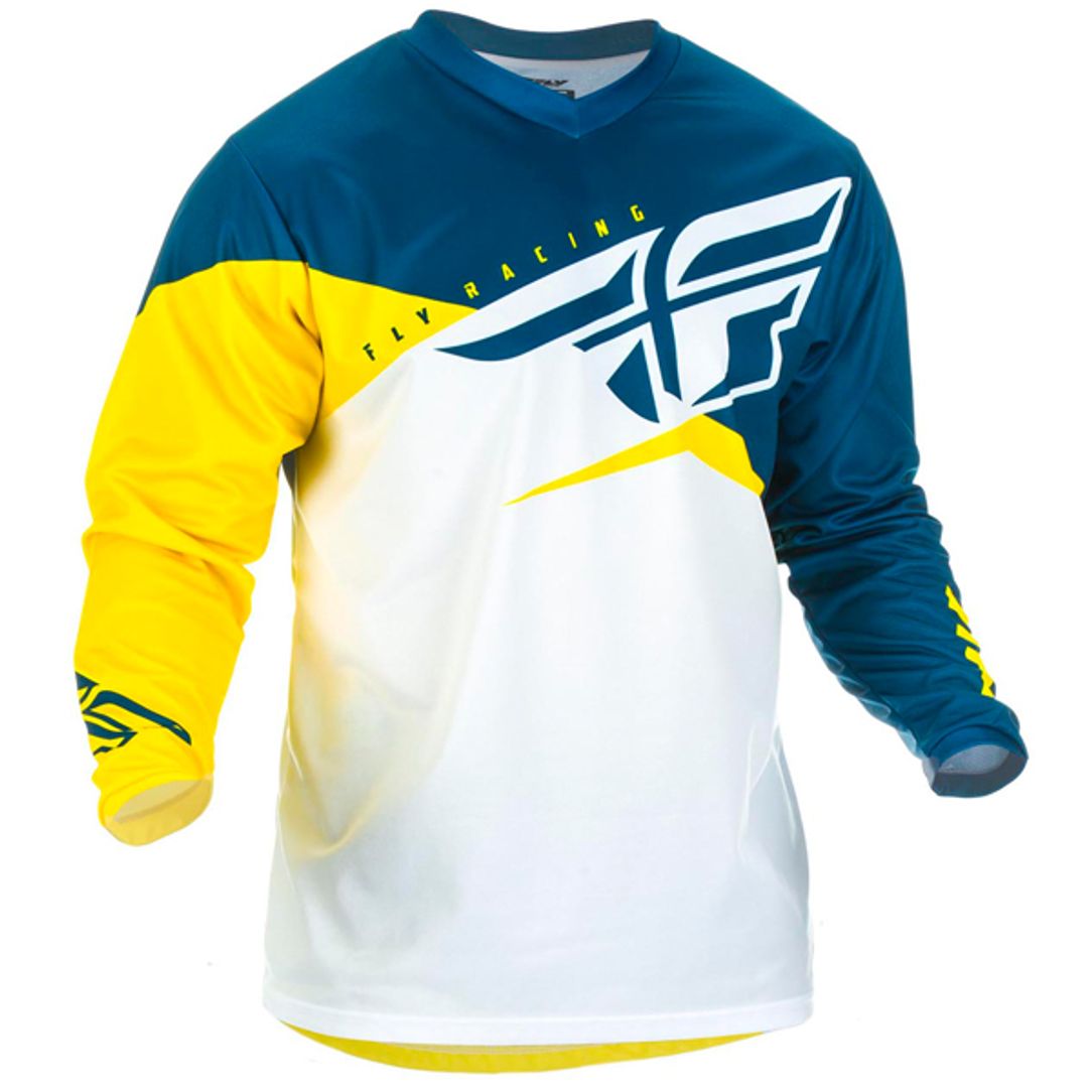 Fly Kids F-16 Yellow/White/Navy Jersey