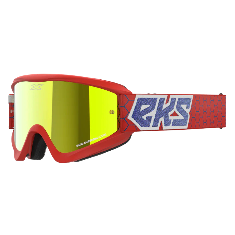 EKS Gox Flat Out Red/White/Blue/Gold Mirror Goggle