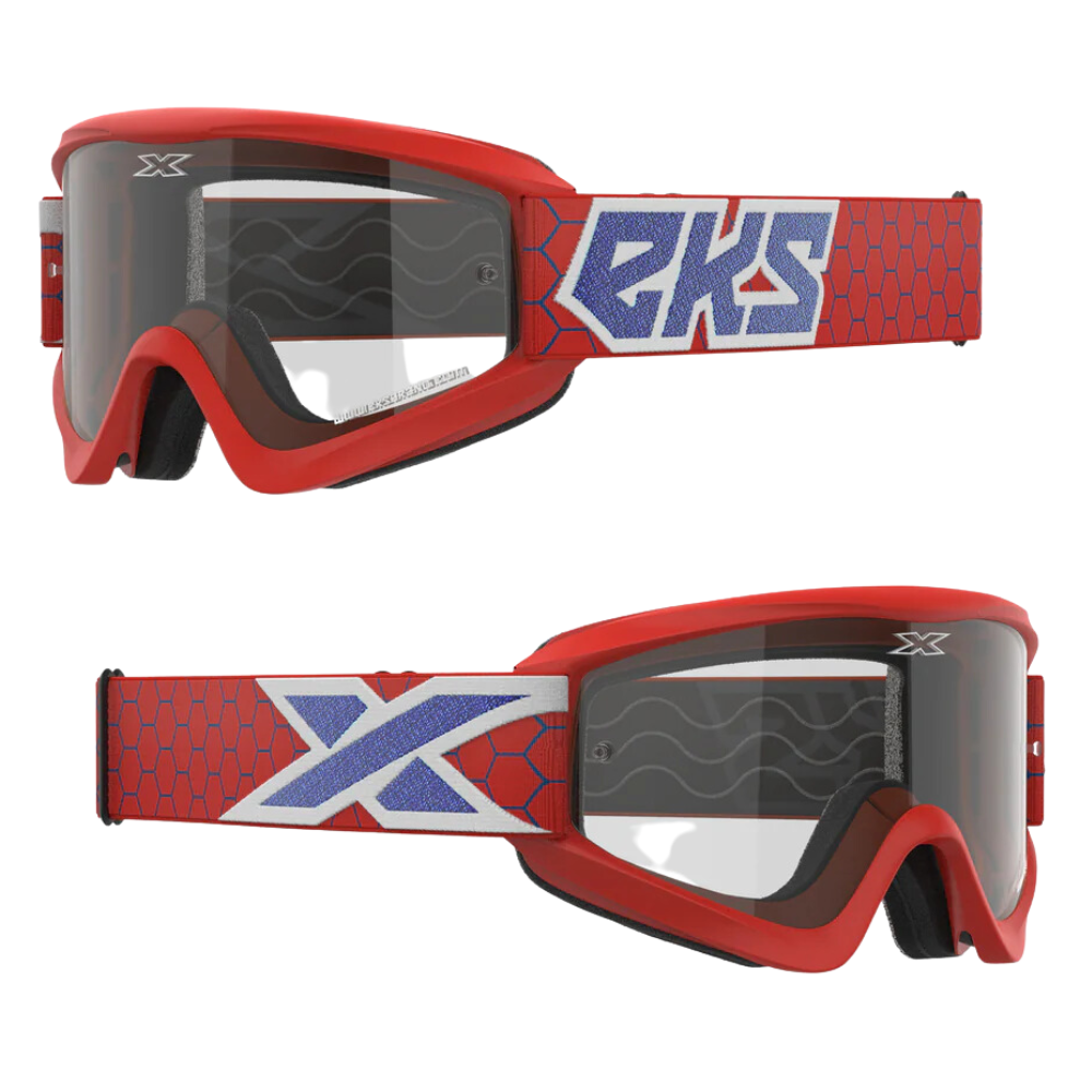 MC Auto: EKS Gox Flat Out Red/White/Blue Clear Goggle
