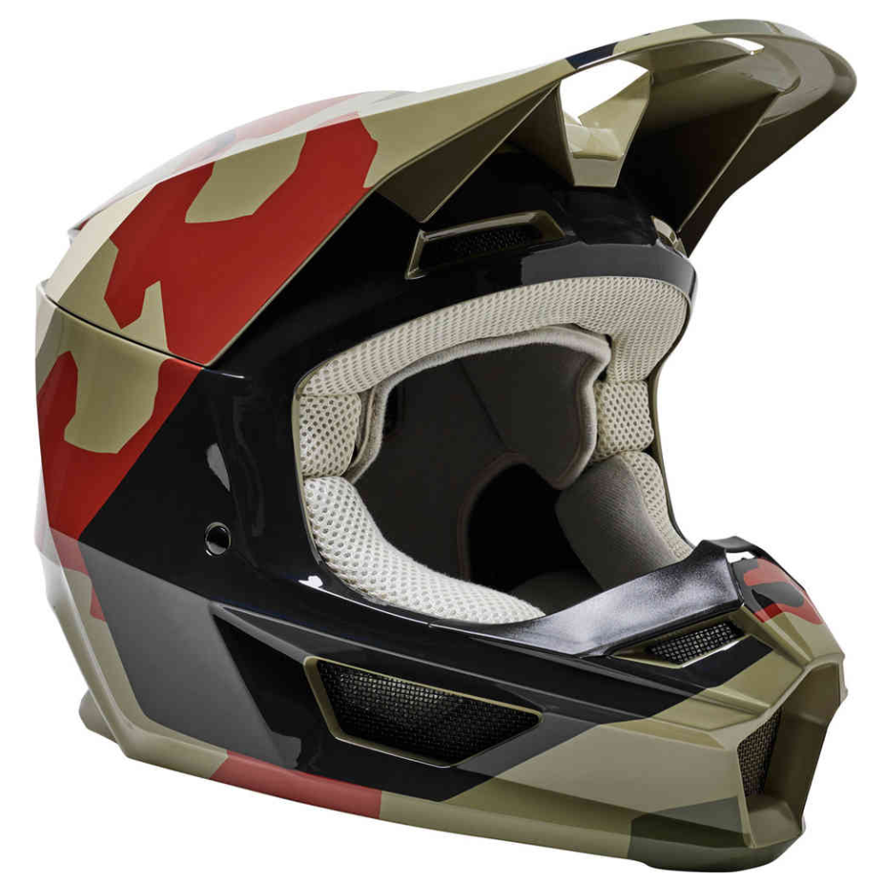 Fox V1 BNKR Green Camo Helmet