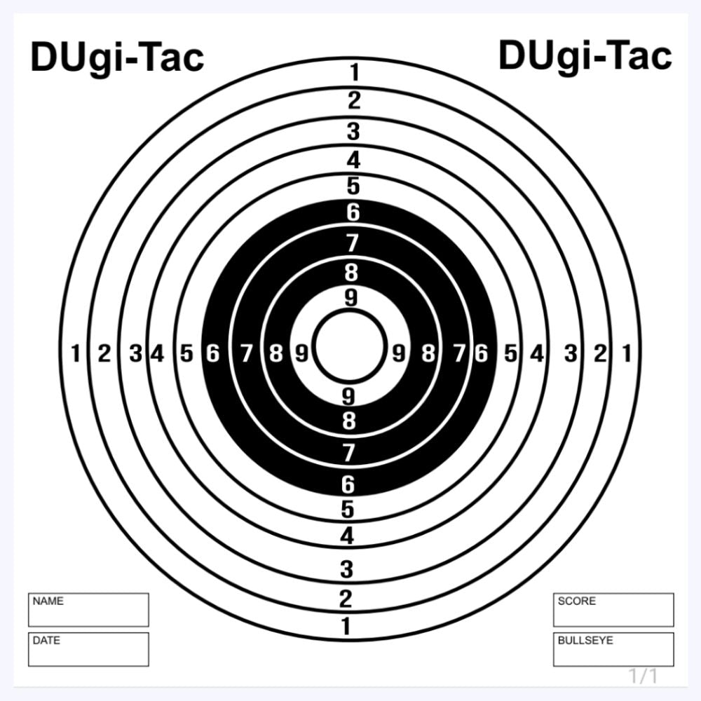 DUgi-Tac Pack of 100 Target cards 14×14 cm