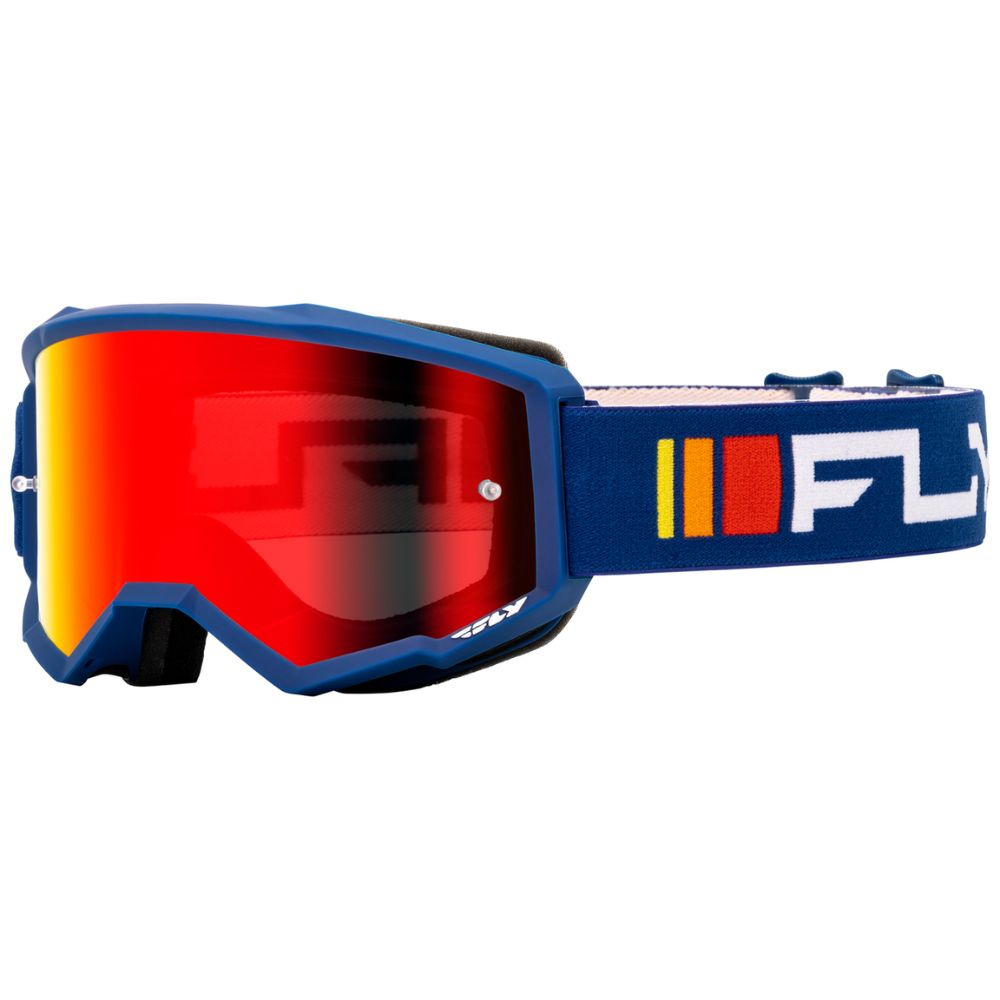 Fly Zone Navy/White Red Mirror Smoke Lens Goggle
