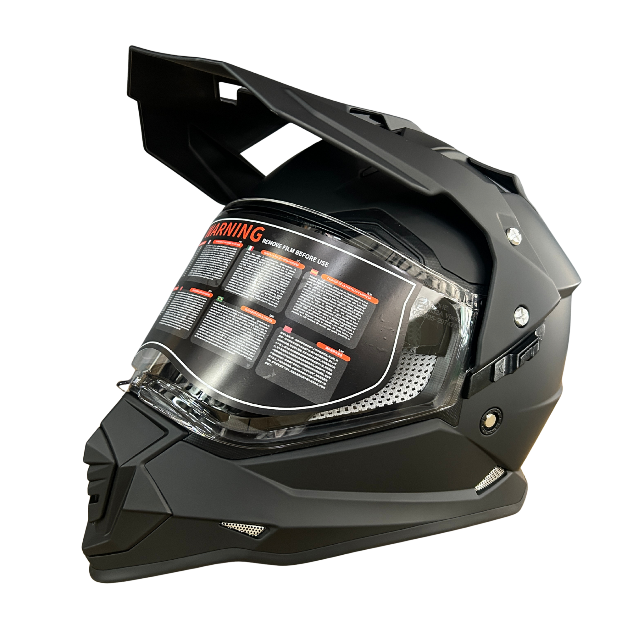 YOHE 632A Solid Matt Black Adventure Helmet