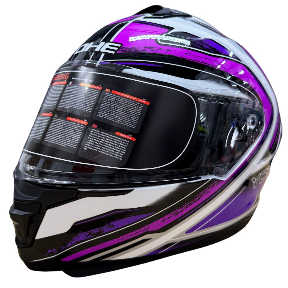 YOHE 987 Omno Gloss Pink/Purple/White Helmet