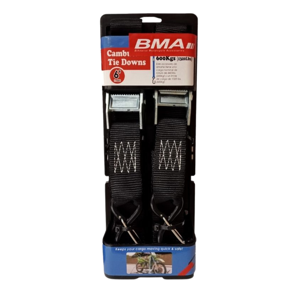 BMA Soft Loop Black 2 Piece Tie Downs - 35mm