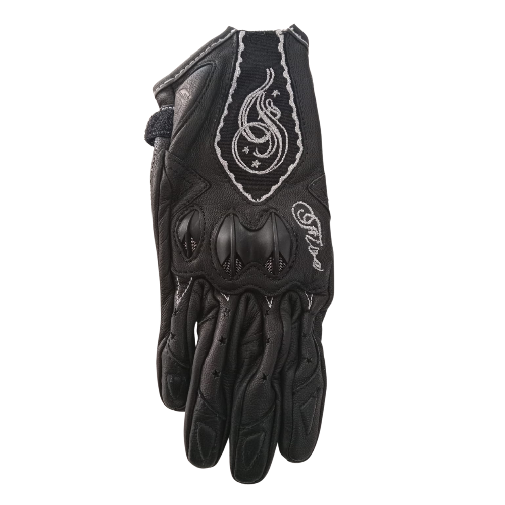 Five Gloves Stars Black Woman's Motorcycle Gloves