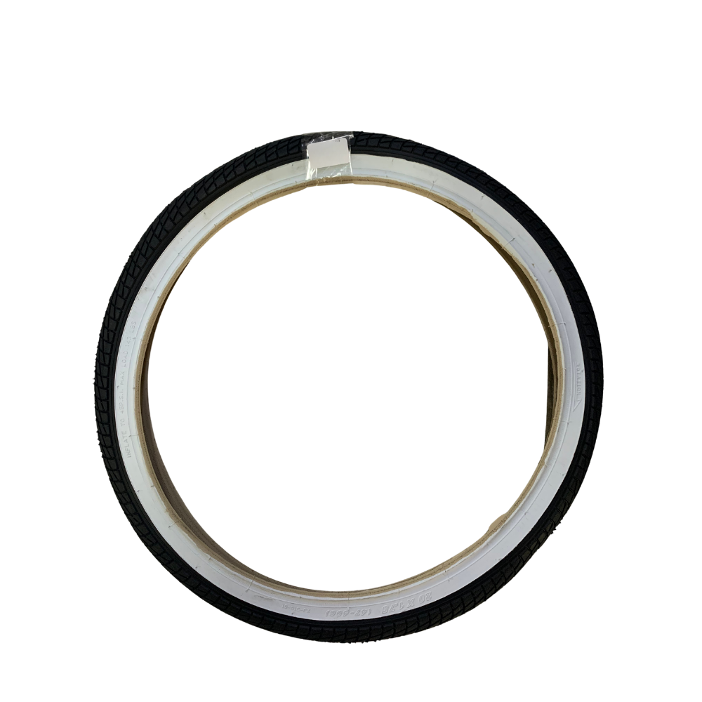 V-Slick Bicycle White Wall Tyre - 20x1.75