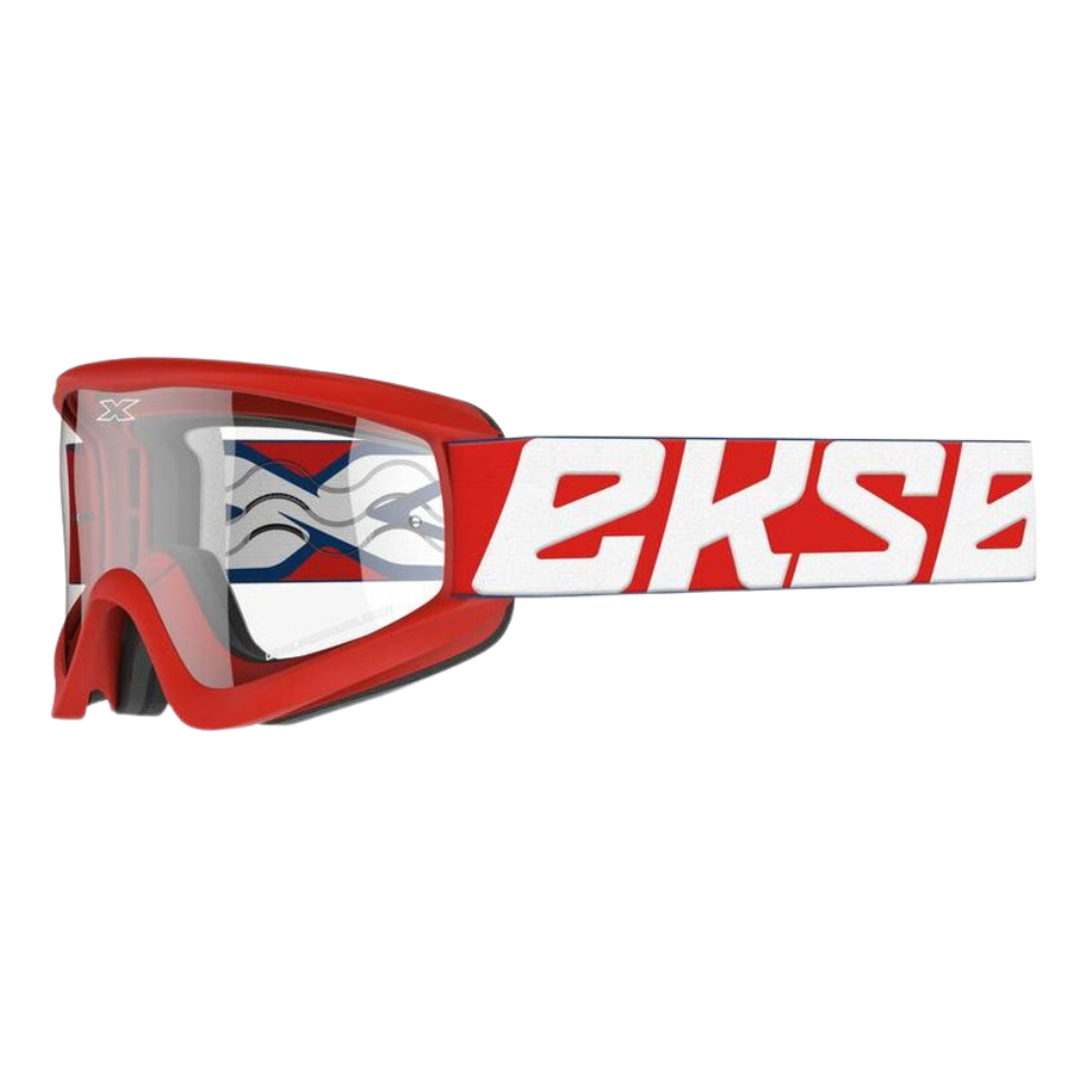EKS Gox Flat Out Red/White/Navy Clear Goggle