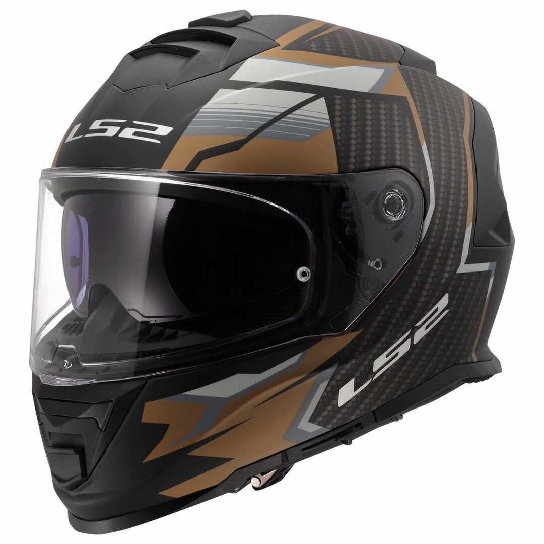 LS2 FF800 Storm II Track Matt Black/Gold Helmet