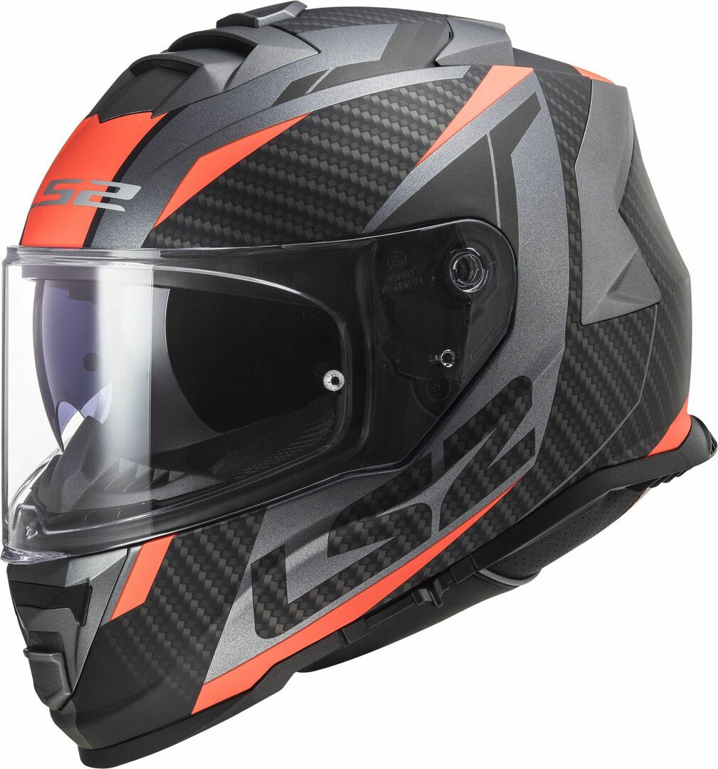 LS2 FF800 Storm II Racer Matt Titanium/Orange Helmet