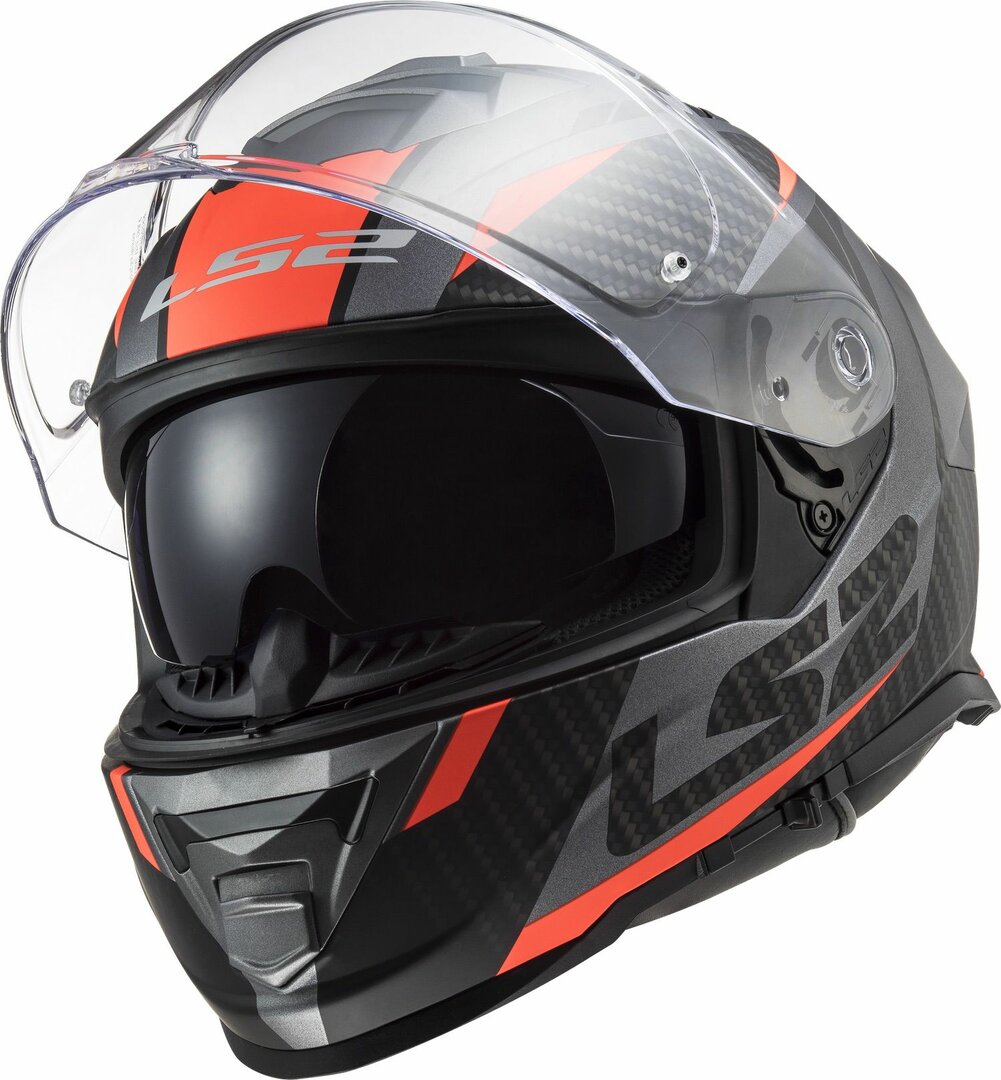 LS2 FF800 Storm II Racer Matt Titanium/Orange Helmet