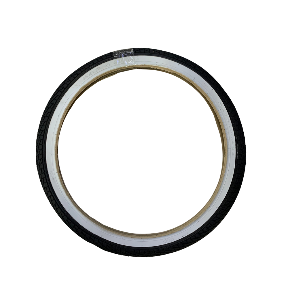 V-Slick Bicycle White Wall Tyre - 20x1.75