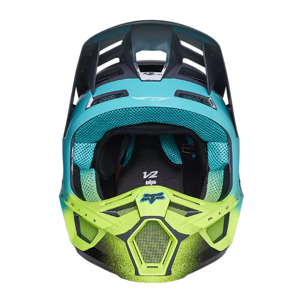 Fox V2 Rkane Grey/Yellow Helmet