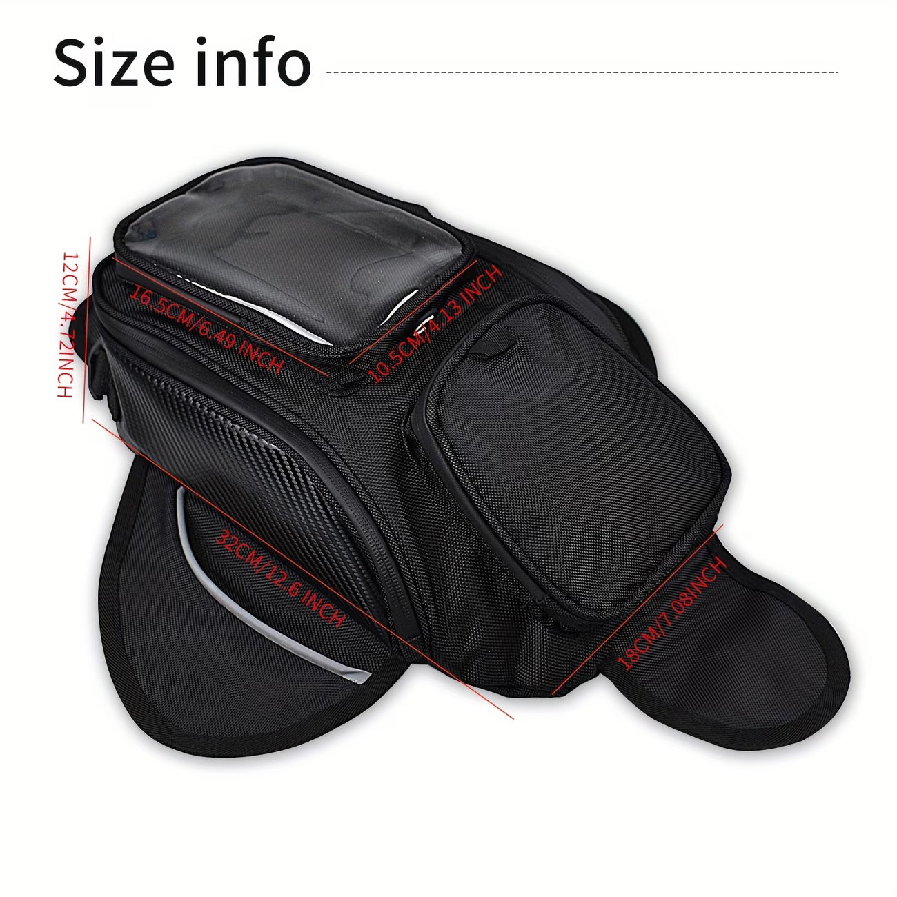 Aftermarket Universal Motorcycle Black Magnetic Tank Bag