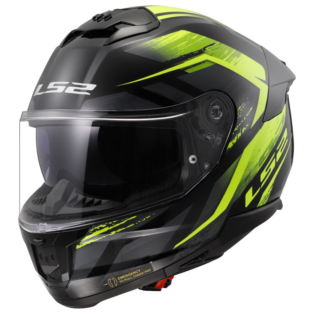 MC Auto: LS2 FF8O8 Stream II Fury Black/Hi Vis Yellow Helmet