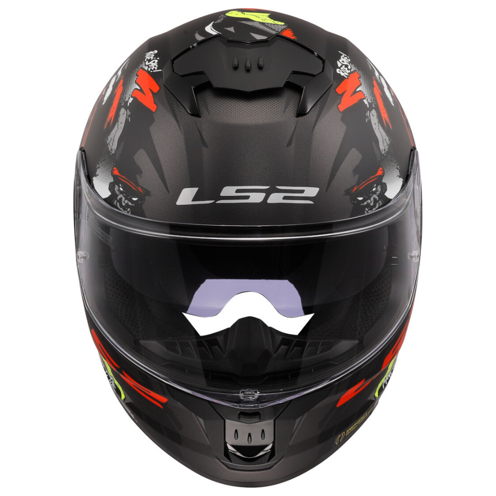 MC Auto: LS2 FF8O8 Stream II Angry Monkey Black/Red Helmet