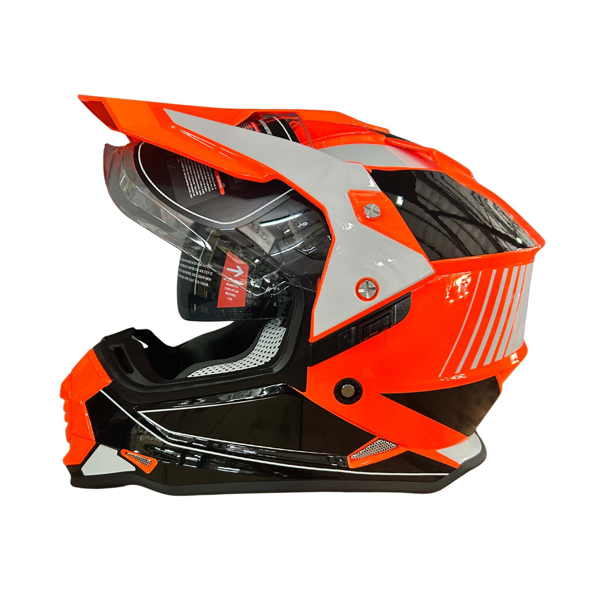 YOHE 632A Black/White/Orange Adventure Helmet