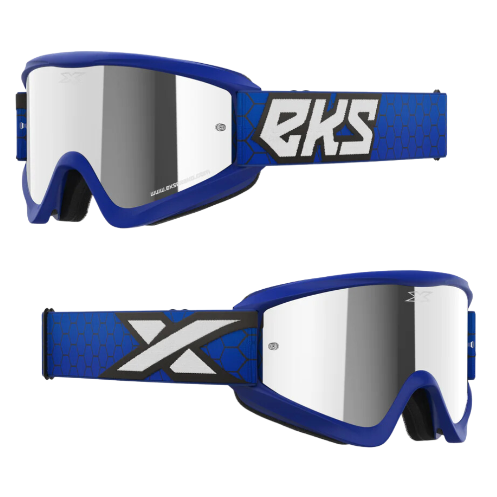 MC Auto: EKS Gox Flat Out Royal Blue/Silver Mirror Goggle