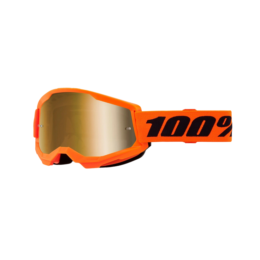 MC Auto: 100% Strata2 Orange/Gold Mirror Goggle