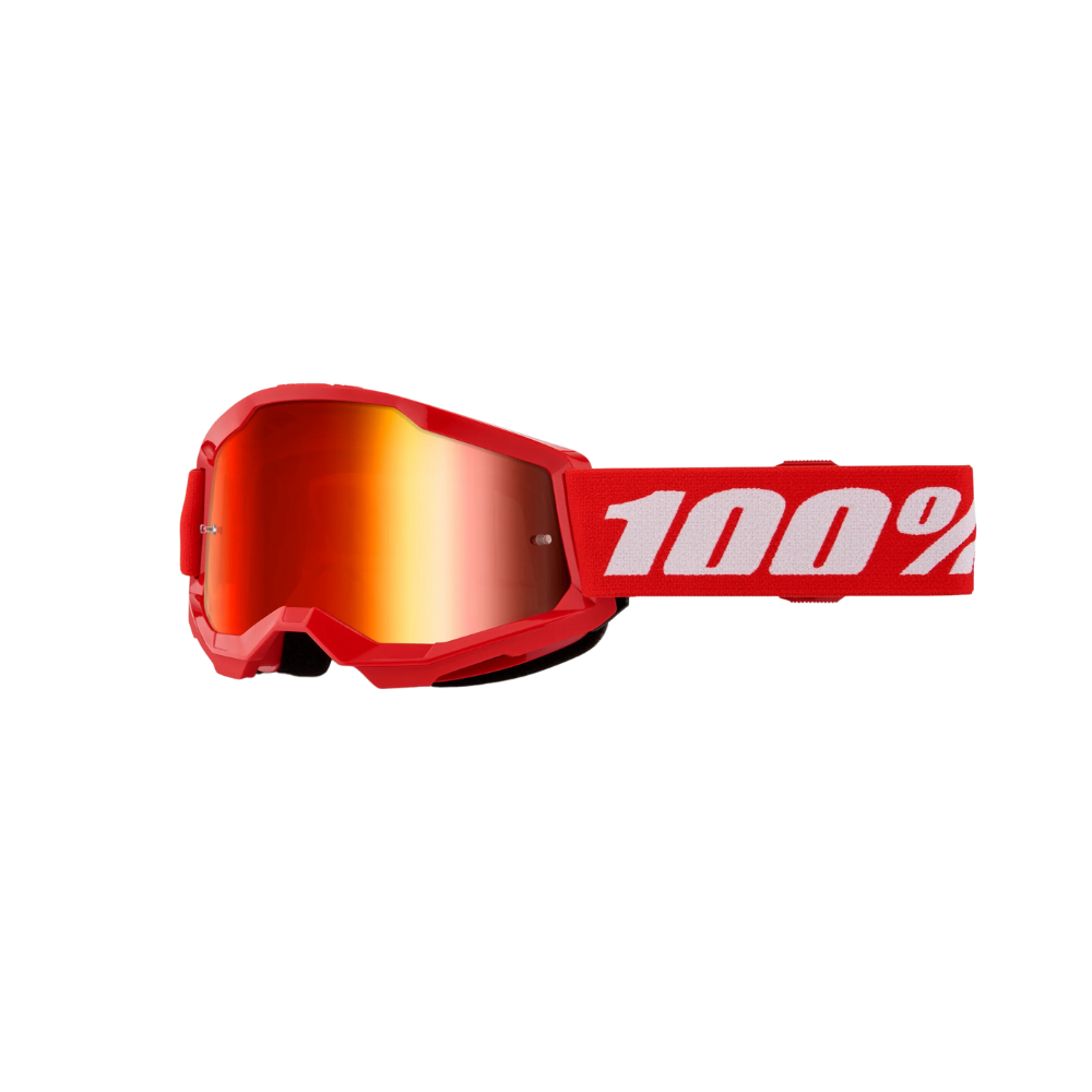 MC Auto: 100% Strata2 Red/Red Mirror Goggle