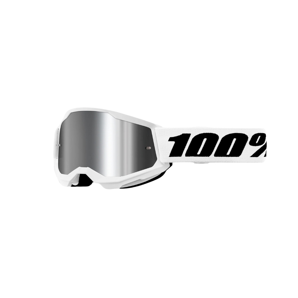 MC Auto: 100% Strata2 White/Silver Mirror Goggle