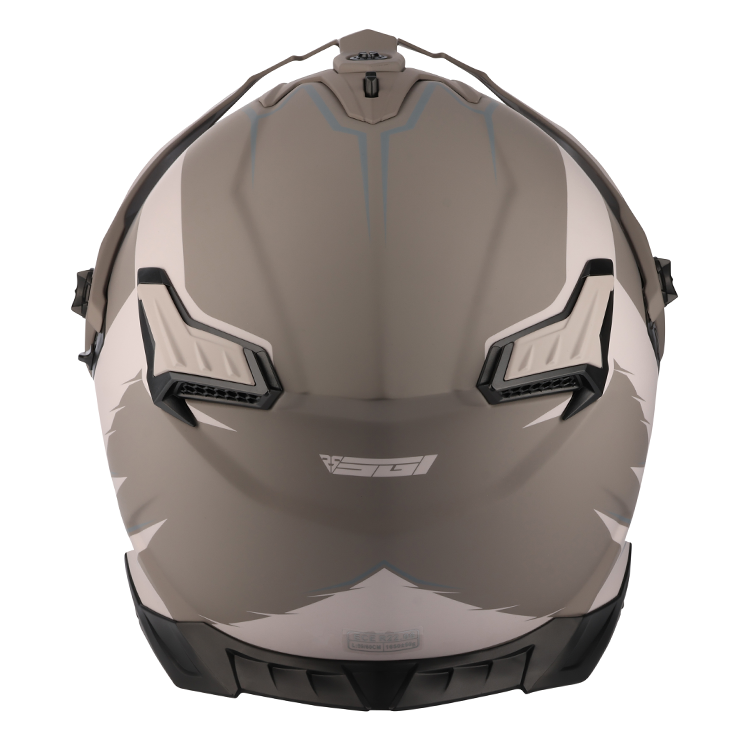 SGI Realm Ascent Sand/Gun-Metal Fibreglass Motorcycle Helmet