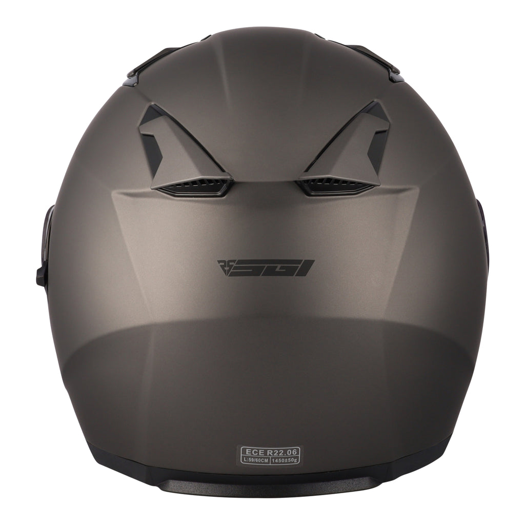 SGI Revo Matt Titanium Open Face Motorcycle Helmet