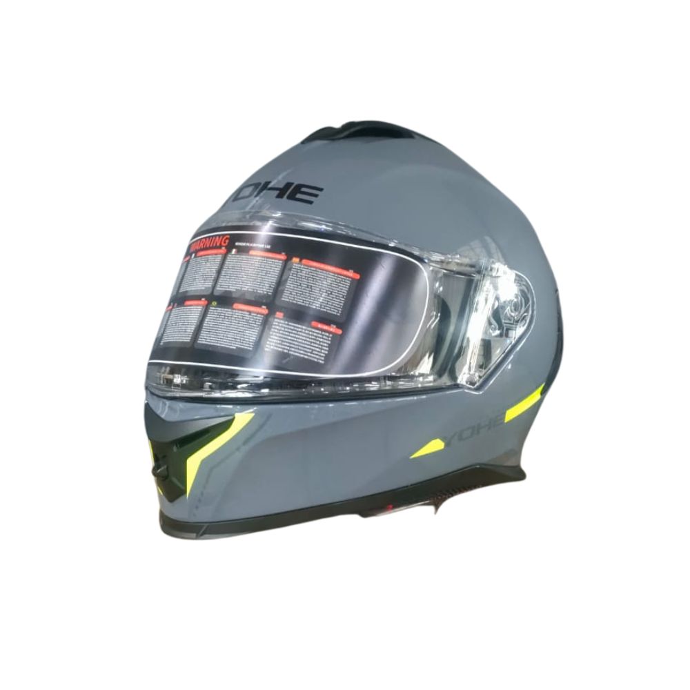 YOHE 986A Shinny Solid Grey Black/Yellow Helmet