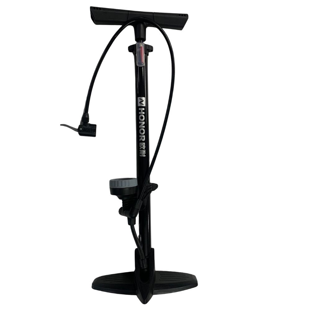Honor Gauge Black Bicycle Floor Pump