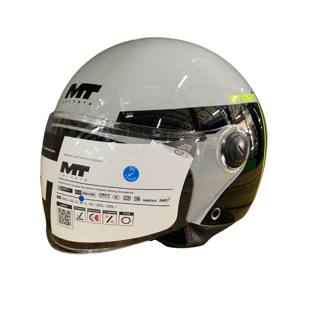 MT OF501 Street S Bezos C3 Gloss Grey Open Face Helmet
