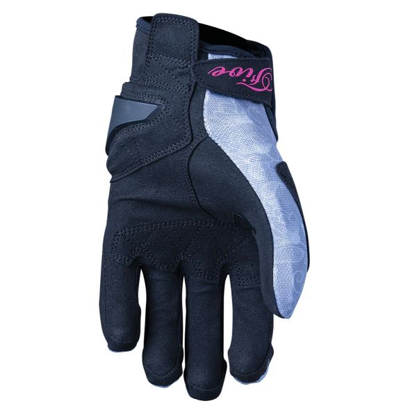 Five Gloves RS3 Replica Woman Flower Grey/Pink Motorcycle Gloves