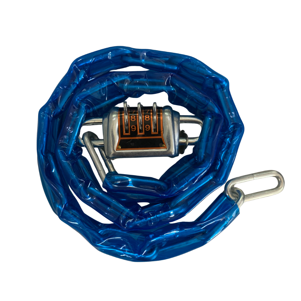 Blue Heavy-Duty Combination Chain Lock