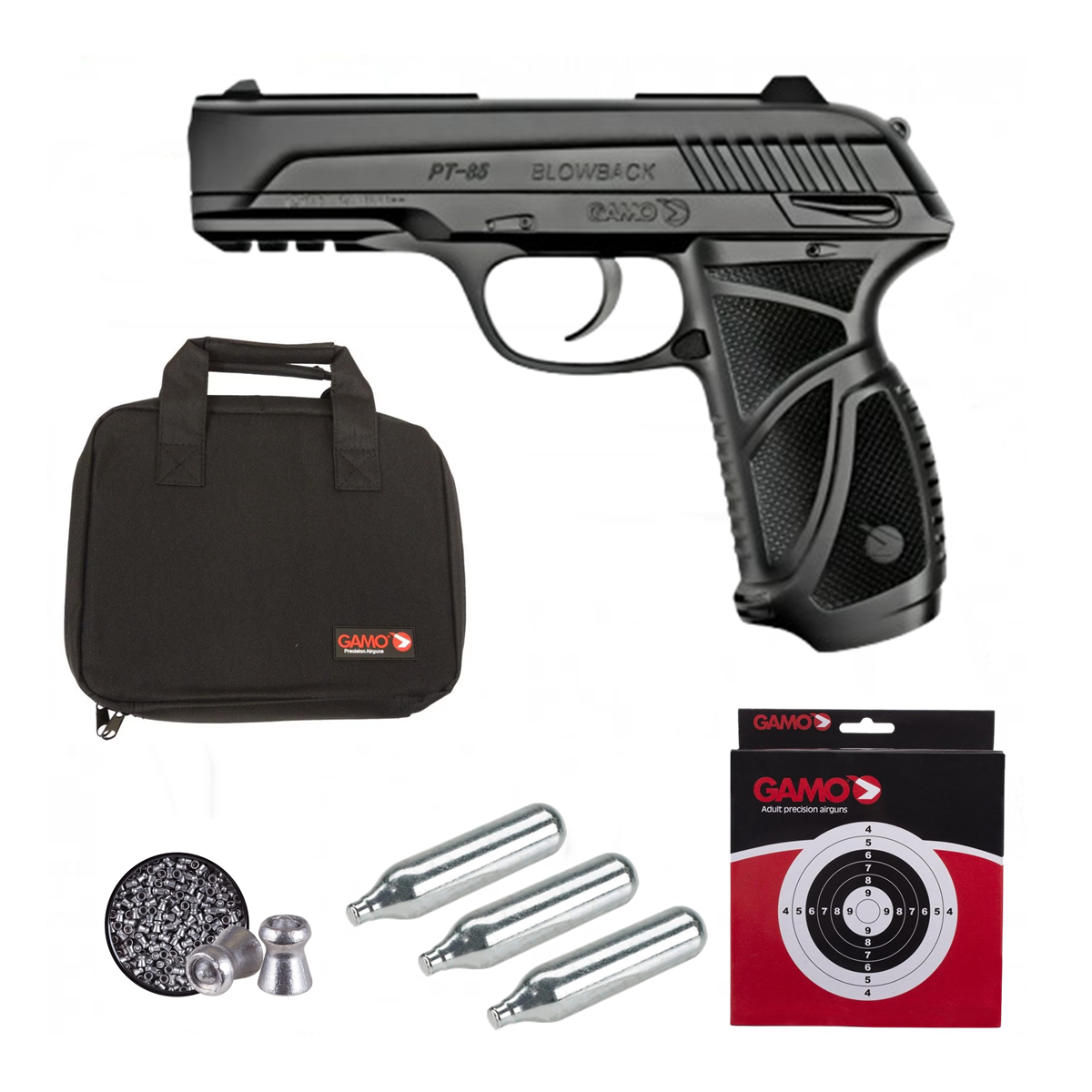 Gamo PT-85 Blowback CO2 Air Pistol Kit