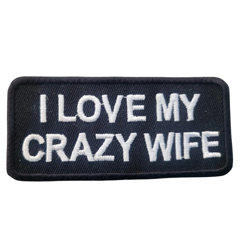 MC Auto: Motorcycle Waistcoat Patch With I Love My Crazy Wife