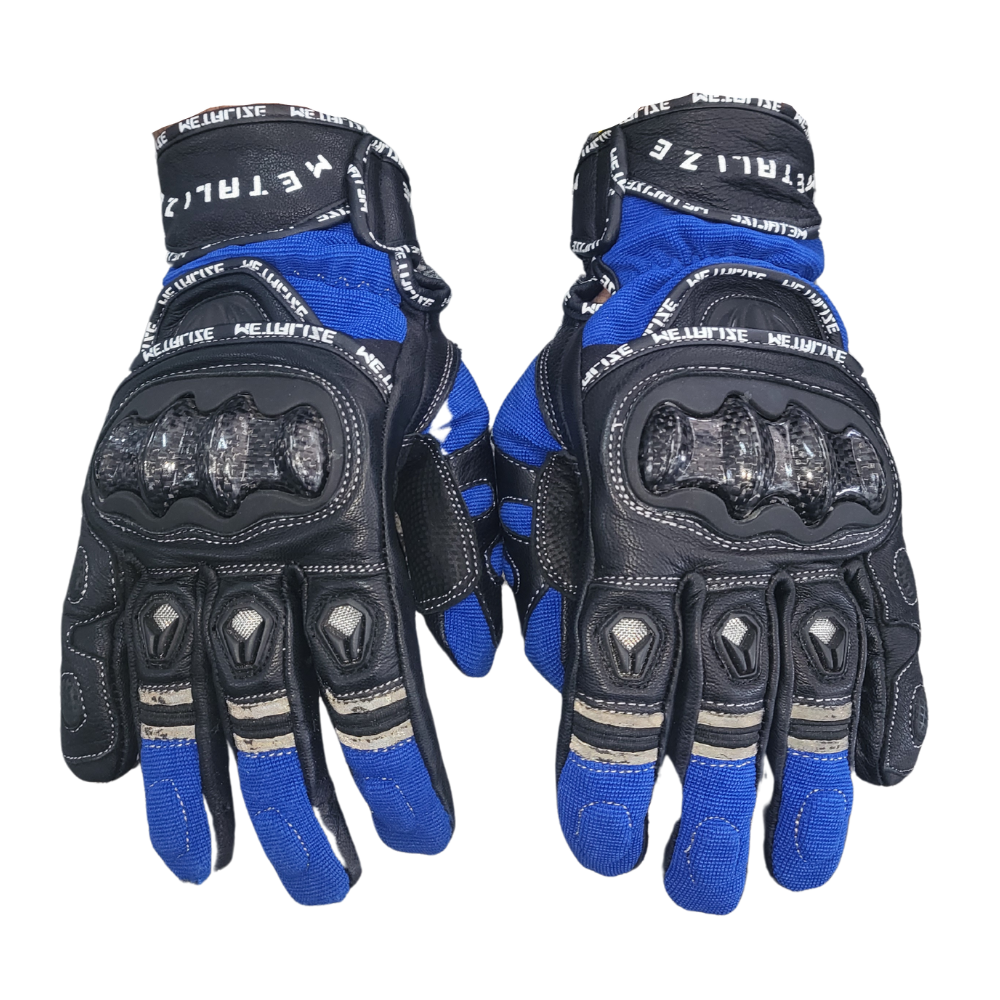 MC Auto: Metalize 261 Blue/Black Shorty Gloves