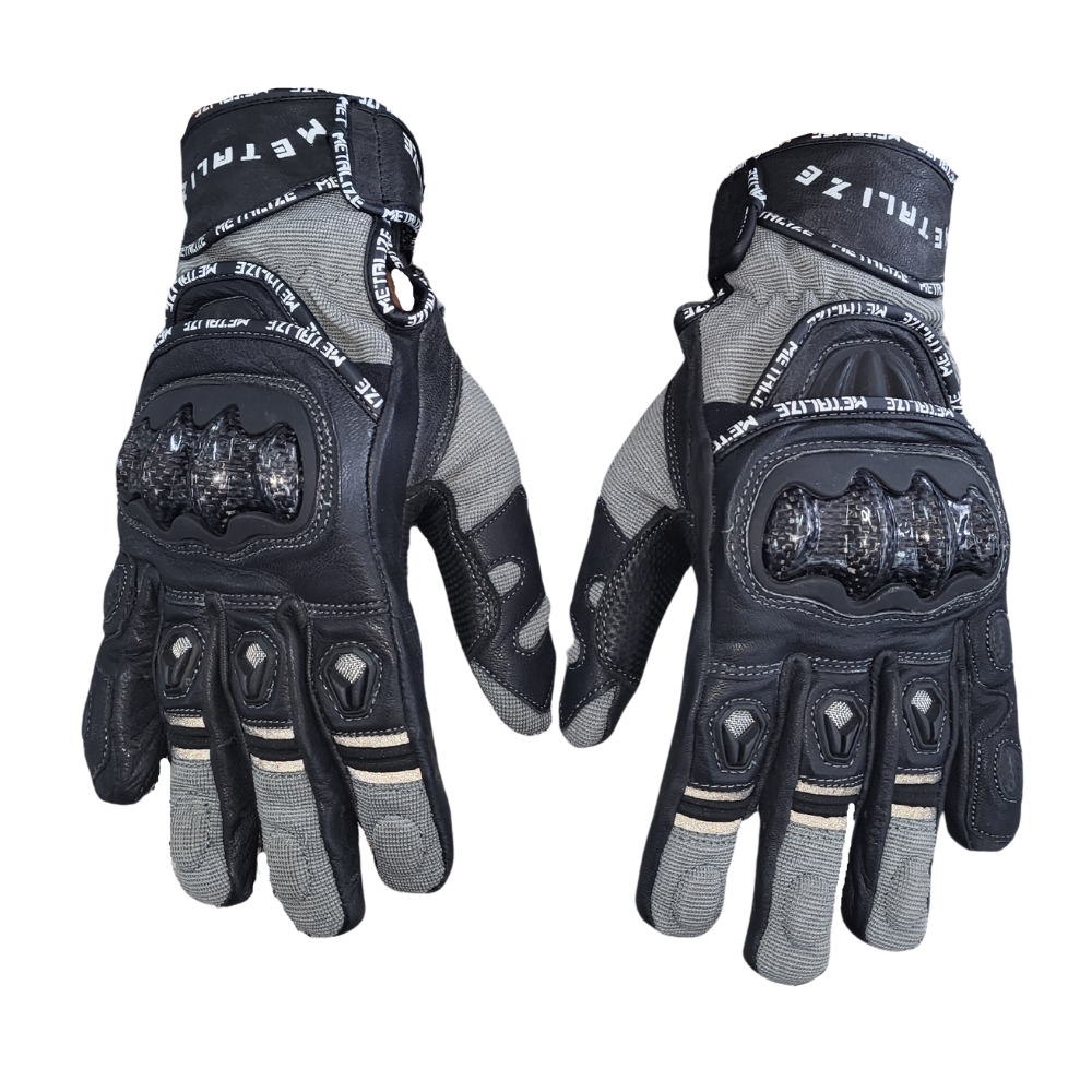 MC Auto: Metalize 261 Grey/Black Shorty Gloves