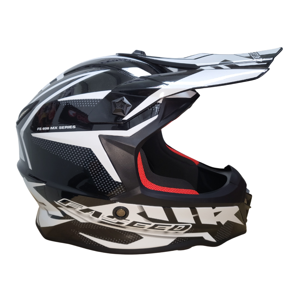 MC Auto: Faseed 608 Kids Black/White/Black Helmet