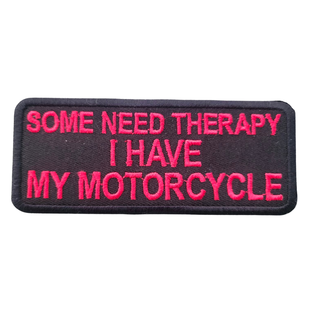 MC Auto: Motorcycle Waistcoat Patch With Pink Some Need Therapy