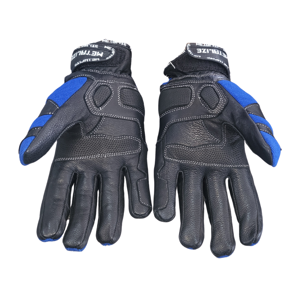 MC Auto: Metalize 261 Blue/Black Shorty Gloves