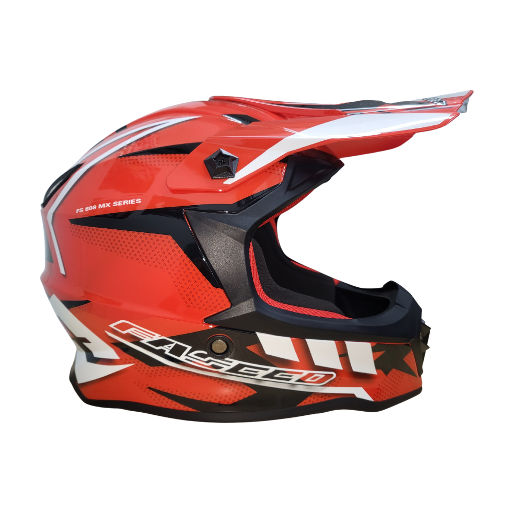 MC Auto: Faseed 608 Kids Red/White/Black Helmet