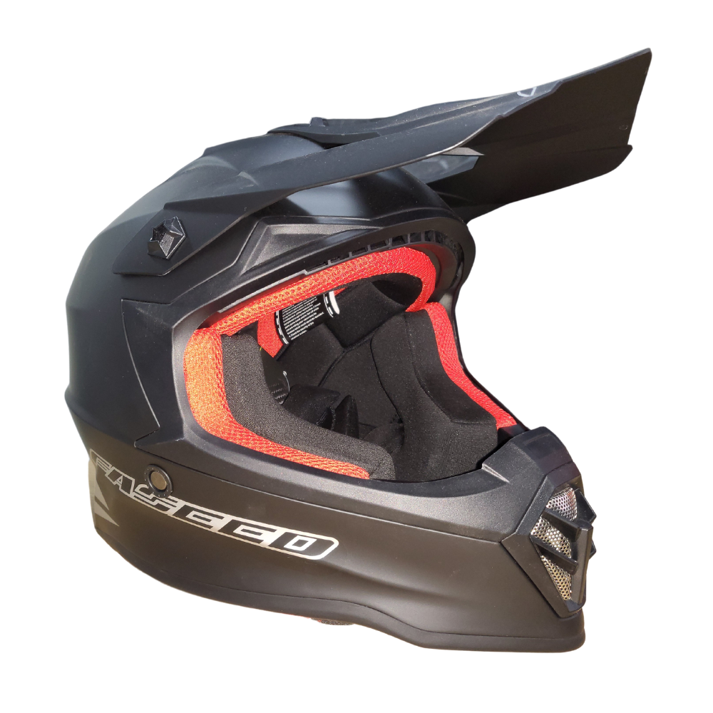 MC Auto: Faseed 608 Kids Matt Black Helmet
