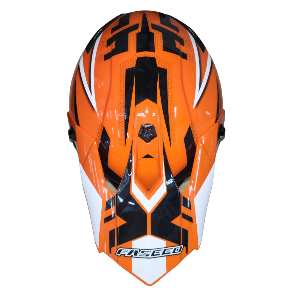 MC Auto: Faseed 608 Kids Orange/White/Black Helmet