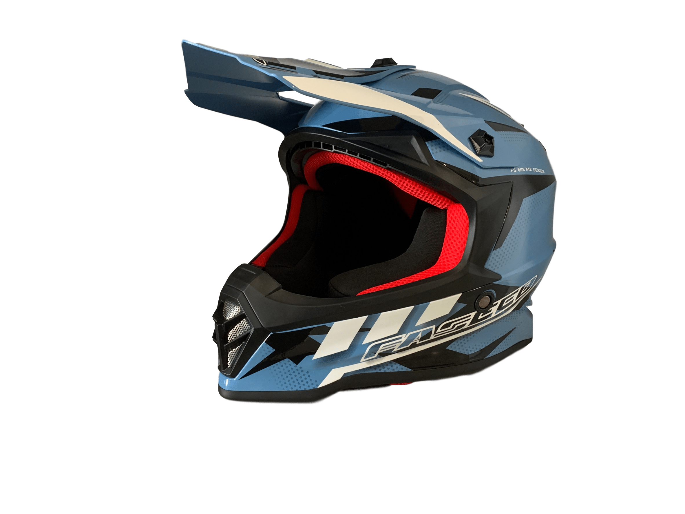 MC Auto: Faseed 608 Kids Blue/Metal/Black Helmet