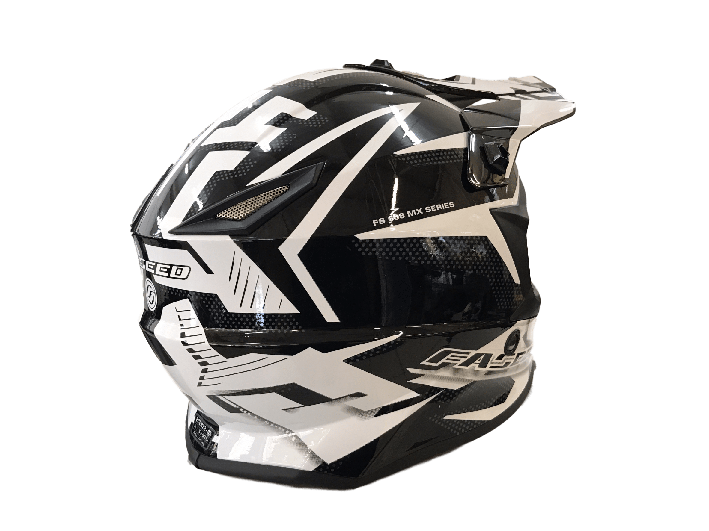 MC Auto: Faseed 608 Kids Black/White/Black Helmet