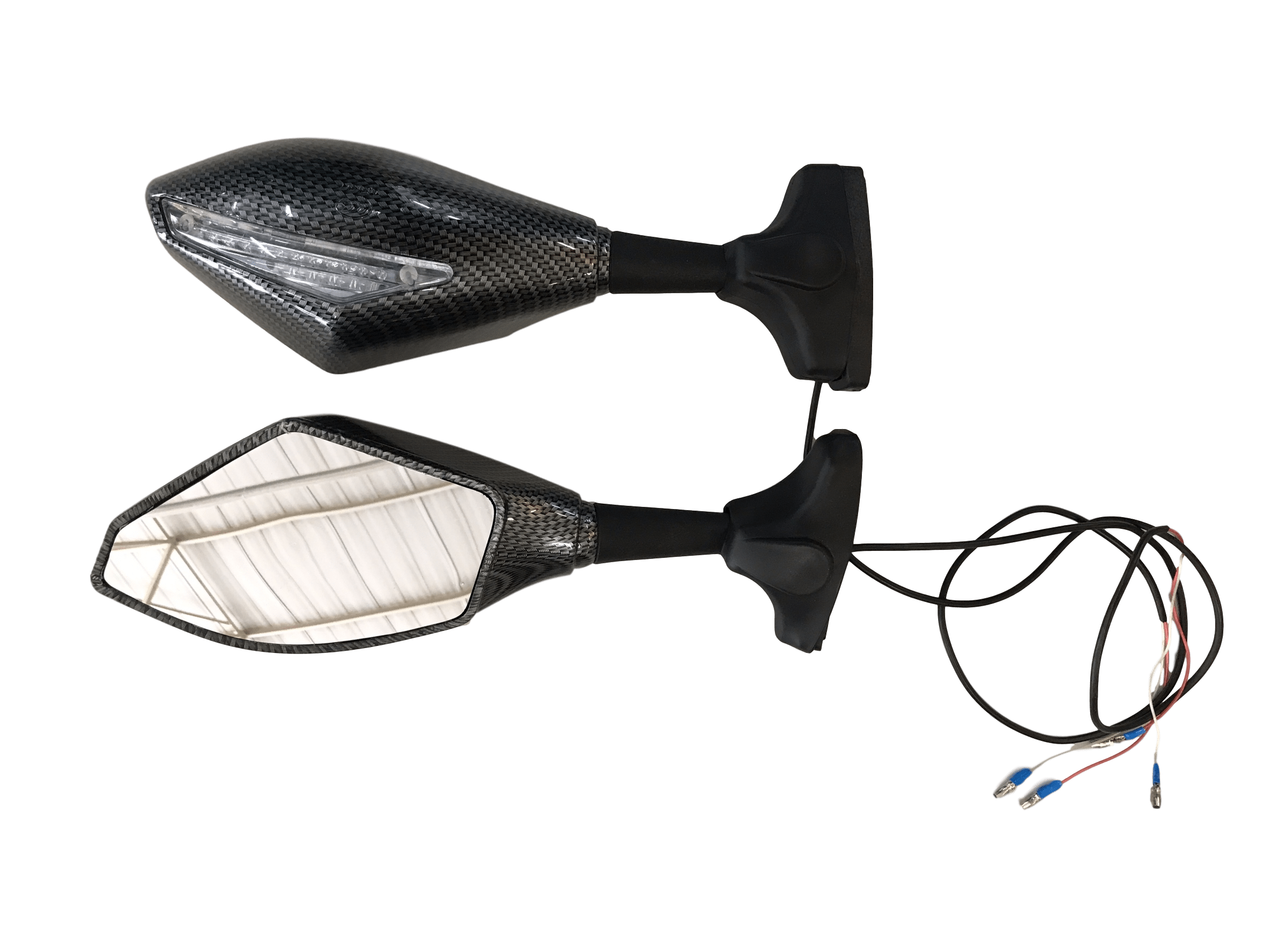 MC Auto: Rotracc Fairing Mount/LED Indicator Carbon Mirrors