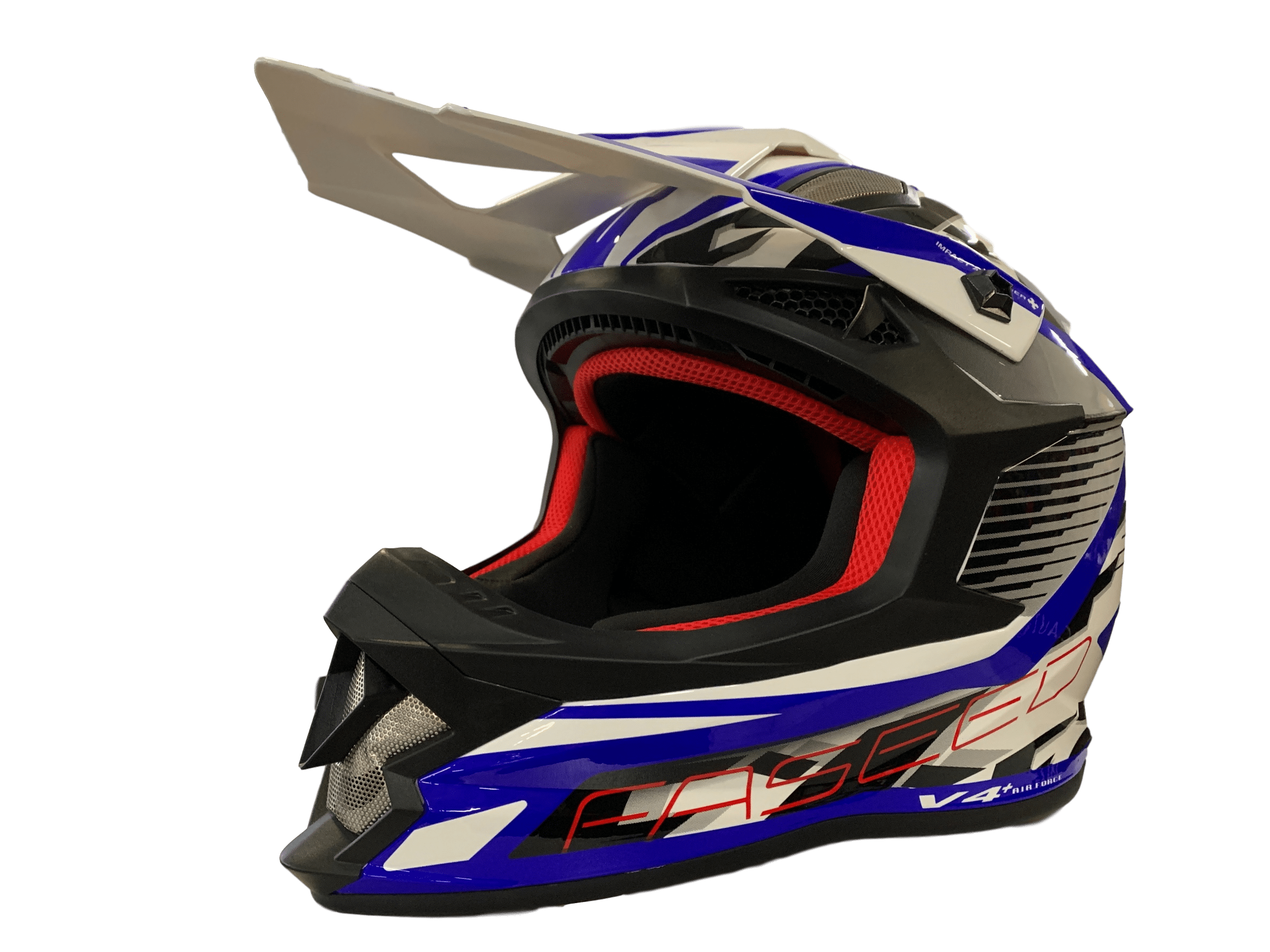 MC Auto: Faseed 609 White/Blue Helmet