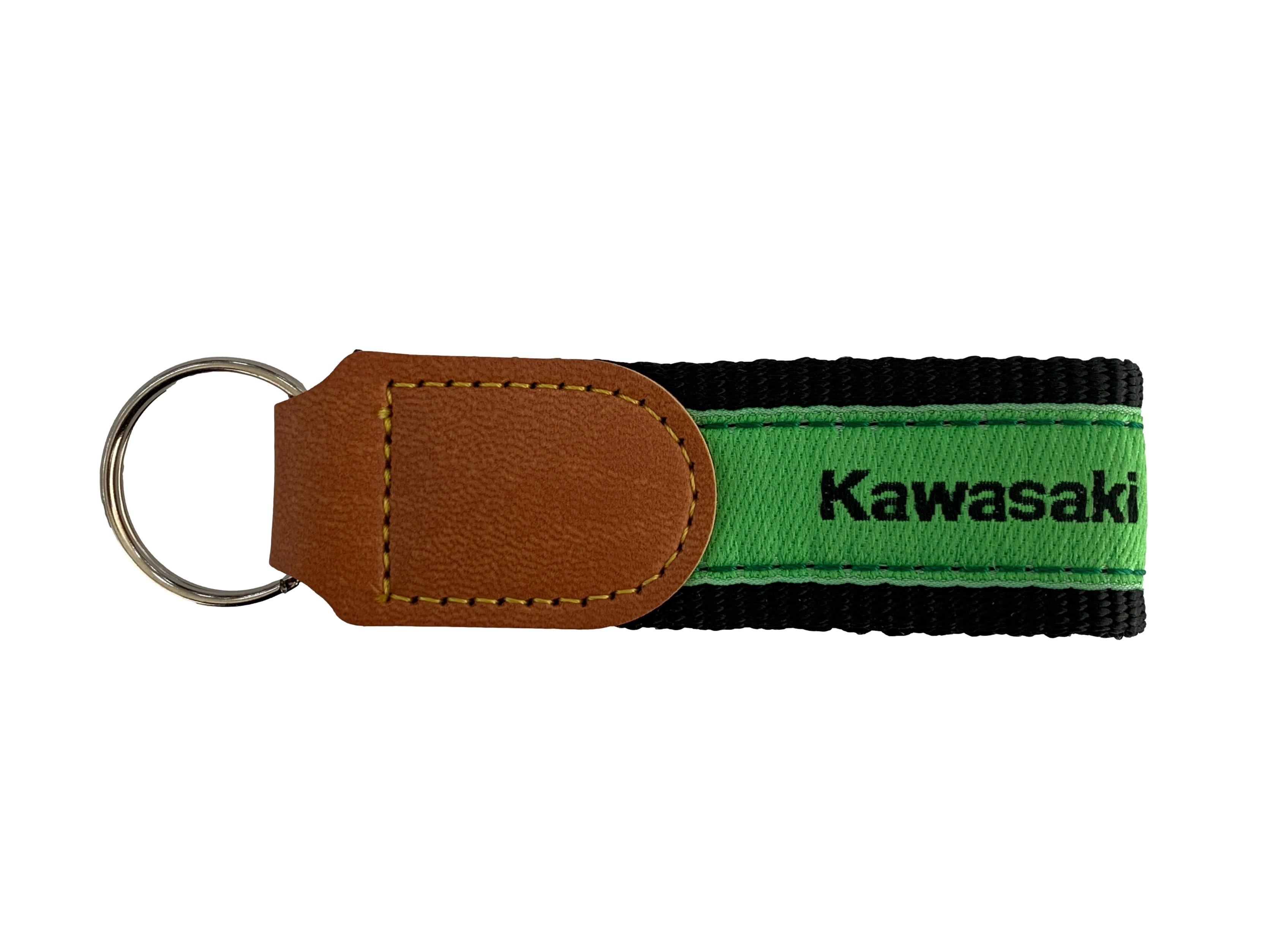 MC Auto: Aftermarket Kawasaki Strap Green/Black Key Ring
