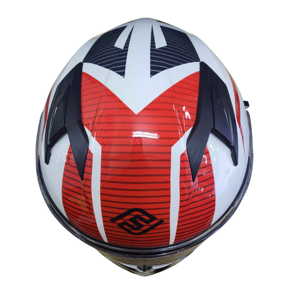 MC Auto: Faseed FS-825 Red/ White/ Black Helmet