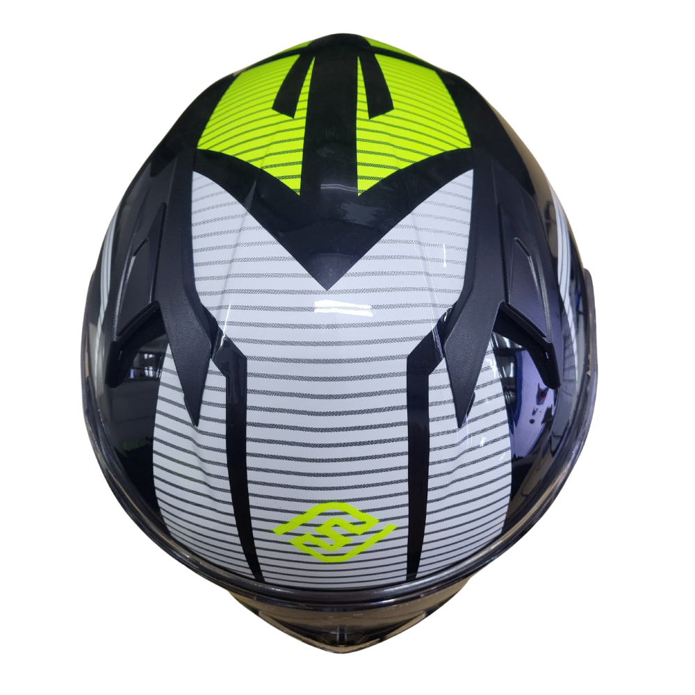 MC Auto: Faseed FS-825 Yellow/ White/ Black Helmet