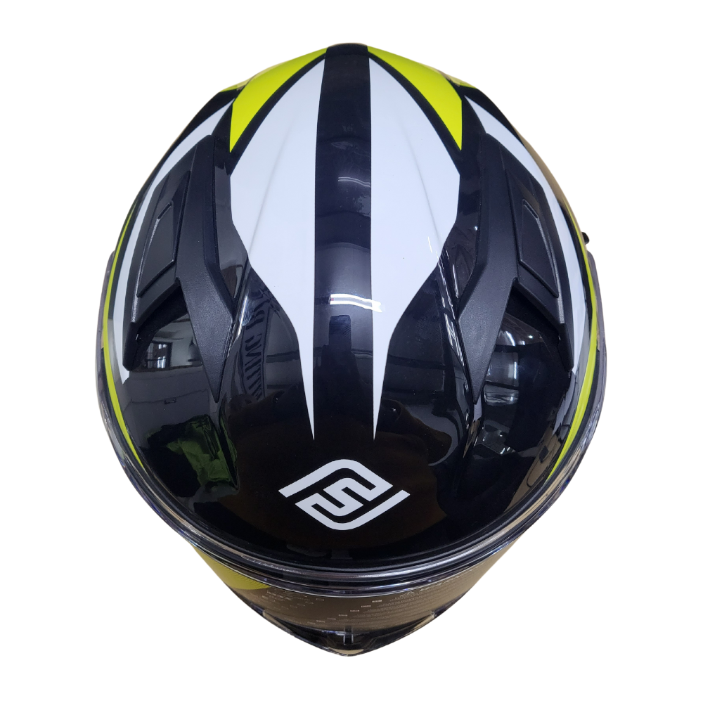 MC Auto: Faseed FS-825 Yellow/ Black/ White Helmet